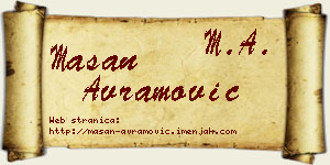 Mašan Avramović vizit kartica